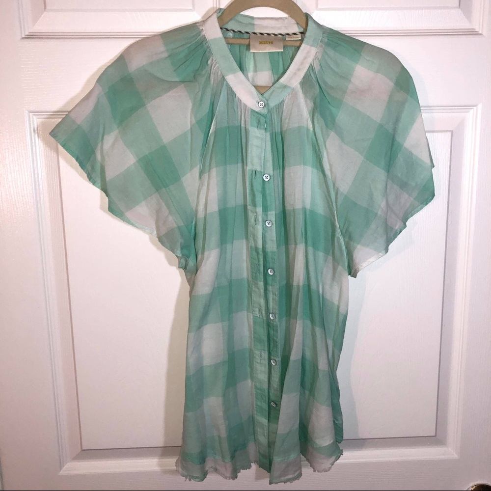 Fluffy Anthropologie Button Up Top